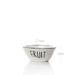 12 CM Porcelain Stackable Bowl with Text Design Fruit Glazed Black Rim Bowls Tableware Kitchen Serving Bowls Microwave and Dishwasher Safe 1 Piece - Image 3
