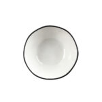 12 CM Porcelain Stackable Bowl with Text Design Blueberry Glazed Black Rim Bowls Tableware Kitchen Serving Bowls Microwave and Dishwasher Safe 1 Piece - Image 2