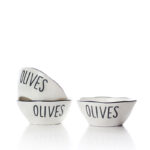 12 CM Porcelain Stackable Bowl with Text Design Olives Glazed Black Rim Bowls Tableware Kitchen Serving Bowls Microwave and Dishwasher Safe 1 Piece - Image 4