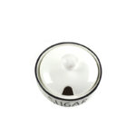 Porcelain Sugar Bowl with Lid and Text Design Sugar Glazed Storage Bowls with Black Rim for Home Kitchen Restaurant and Coffee Bar - Image 4