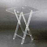 Set of 4 Premium Acrylic Folding Coffee Table with Stand Square Side Tray Tables Foldable Transparent End Tables for Living Room and Bedroom - Image 2