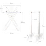 Set of 4 Premium Acrylic Folding Coffee Table with Stand Square Side Tray Tables Foldable Transparent End Tables for Living Room and Bedroom - Image 3