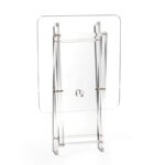 Set of 4 Premium Acrylic Folding Coffee Table with Stand Square Side Tray Tables Foldable Transparent End Tables for Living Room and Bedroom - Image 4
