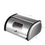 43 CM Stainless Steel Roll Top Bread Box Large Capacity Bread Bin Space Saving Bread Keeper Holder Kitchen Storage Container for Bread and Cake Silver - Image 3