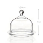 16 CM Round Acrylic Mini Cake Stand with Dome Clear Cover Acrylic Small Serving Display Plate for Cake Candies Chocolate and Appetizers - Image 3