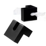 20 CM Folded Tissue Box Creative Triangle Box Cover Facial Tissue Dispenser for Kitchen Livingroom Bedroom Décor 1 Piece Black
