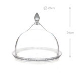 28 CM Round Acrylic Cake Stand with Dome Clear Cover Acrylic Serving Display Tray for Cake Desserts Patisserie and Appetizers - Image 3