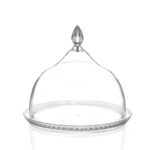 28 CM Round Acrylic Cake Stand with Dome Clear Cover Acrylic Serving Display Tray for Cake Desserts Patisserie and Appetizers