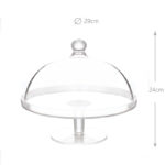 29 CM Round Acrylic Cake Stand with Dome Clear Cover Acrylic Footed Serving Display Tray for Cake Desserts Patisserie and Appetizers - Image 3