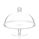 29 CM Round Acrylic Cake Stand with Dome Clear Cover Acrylic Footed Serving Display Tray for Cake Desserts Patisserie and Appetizers