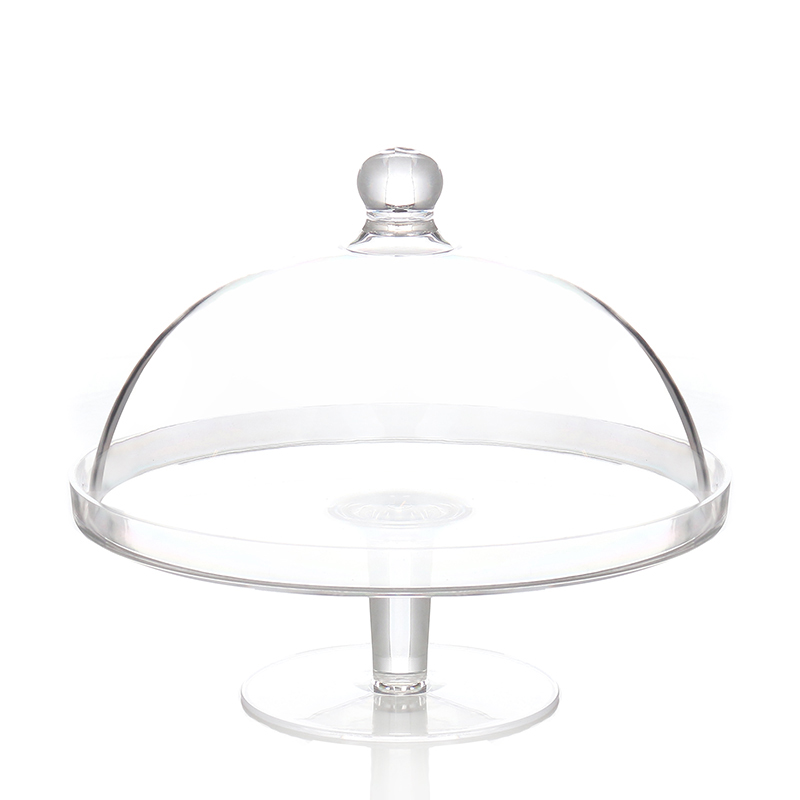 29 CM Round Acrylic Cake Stand with Dome Clear Cover Acrylic Footed Serving Display Tray for Cake Desserts Patisserie and Appetizers (2) 29 CM Round Acrylic Cake Stand with Dome Clear Cover Acrylic Footed Serving Display Tray for Cake Desserts Patisserie and Appetizers - Image 1