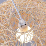 30 CM Handmade Woven Rattan Bamboo Dome Hanging Lampshade Hollow Retro Style Chandelier Boho Pendant Light Ceiling Fixture for Bedroom and Living Room - Image 4