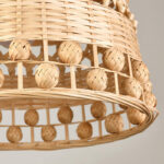 30 CM Handmade Woven Rattan Bamboo Hanging Lampshade Retro Style Chandelier Boho Pendant Light Ceiling Fixture for Bedroom Living Room and Kitchen - Image 4