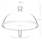 32 CM Round Acrylic Cake Stand with Dome Clear Cover Acrylic Footed Serving Display Tray for Cake Desserts Patisserie and Appetizers - Image 3