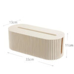 33 CM Cable Organizer Box with Lid Cord Storage Box Under Desk Cable Hider Wire Management Solution for Home Office 1 Piece Beige - Image 3
