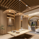 41 CM Handmade Woven Rattan Bamboo Hanging Lampshade Retro Style Chandelier Boho Pendant Light Ceiling Fixture for Bedroom Living Room and Kitchen - Image 2