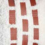 45 CM X 45 CM Throw Pillow Cover with 500G Insert Included Soft Faux Fur with Leather Bricks Squared Cushion with Zipper for Living Room Bedroom White 1 Piece - Image 4