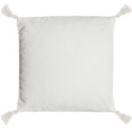 45 CM X 45 CM Handwoven Cotton Throw Pillow Cover with 500G Insert Included with Tassels White Tufted Line Pattern Cover with Zipper for Living Room Bedroom White 1 Piece - Image 3