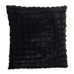 45 CM X 45 CM Throw Pillow Cover with 500G Insert Included Faux Fur Squared Cushion Cover with Zipper for Living Room Bedroom Black 1 Piece