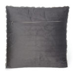 45 CM X 45 CM Throw Pillow Cover with 500G Insert Included Faux Fur Squared Cushion Cover with Zipper for Living Room Bedroom Gray 1 Piece - Image 3