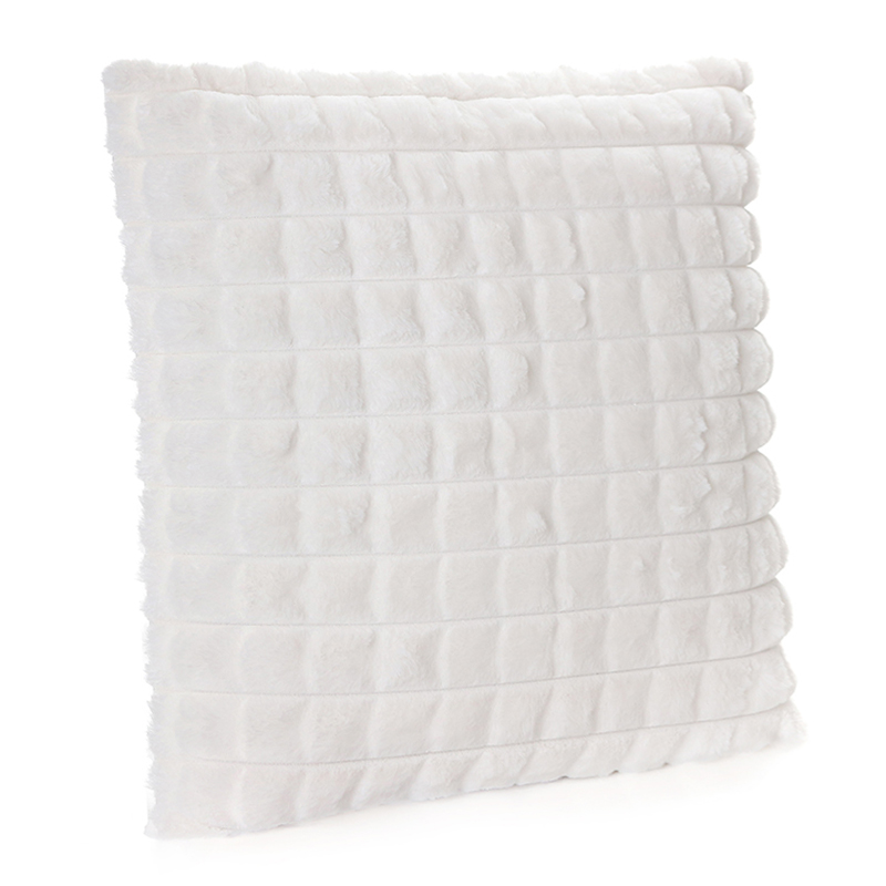 45 CM X 45 CM Insert Included Throw Pillow Cover Faux Fur Squared Cushion Cover with Zipper for Living Room Bedroom White 1 Piece (31) 45 CM X 45 CM Throw Pillow Cover with 500G Insert Included Faux Fur Squared Cushion Cover with Zipper for Living Room Bedroom White 1 Piece - Image 1