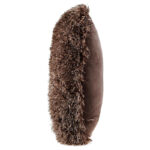 45 CM X 45 CM Throw Pillow Cover with 500G Insert Included Faux Fur Square Cushion Cover with Zipper Closure for Living Room Bedroom Brown 1 Piece - Image 4