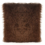 45 CM X 45 CM Throw Pillow Cover with 500G Insert Included Faux Fur Square Cushion Cover with Zipper Closure for Living Room Bedroom Brown 1 Piece