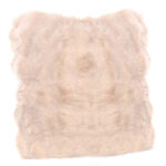 45 CM X 45 CM Throw Pillow Cover with 500G Insert Included Fluffy Faux Rabbit Fur Plaid Squared Cushion Cover with Zipper for Living Room Bedroom Beige1 Piece