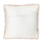 45 CM X 45 CM Throw Pillow Cover with 500G Insert Included Fluffy Faux Rabbit Fur Plaid Squared Cushion Cover with Zipper for Living Room Bedroom Beige1 Piece - Image 3