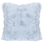 45 CM X 45 CM Throw Pillow with 500G Insert Included Cover Fluffy Faux Rabbit Fur Plaid Squared Cushion Cover with Zipper for Living Room Bedroom Blue 1 Piece - Image 4