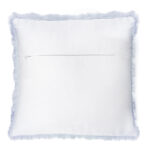 45 CM X 45 CM Throw Pillow with 500G Insert Included Cover Fluffy Faux Rabbit Fur Plaid Squared Cushion Cover with Zipper for Living Room Bedroom Blue 1 Piece - Image 3