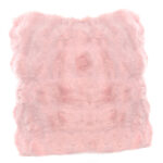 45 CM X 45 CM Throw Pillow Cover with 500G Insert Included Fluffy Faux Rabbit Fur Plaid Squared Cushion Cover with Zipper for Living Room Bedroom Rose1 Piece