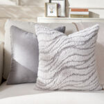 45 CM X 45 CM Throw Pillow Cover with 500G Insert Included Jacquard Weave Square Cushion Cover with Zipper Closure for Living Room Bedroom Gray 1 Piece - Image 2