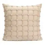 45 CM X 45 CM Throw Pillow Cover 500G Insert Included Plush Bubbles Decorative Square Cushion Cover with Zipper Closure for Living Room Bedroom Beige 1 Piece