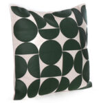 45 CM X 45 CM Throw Pillow Cover with 500G Insert Included Leather Modern Geometric Pattern Square Cushion with Zipper for Living Room Bedroom Green 1 Piece