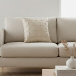 45 CM X 45 CM Throw Pillow Cover with 500G Insert Included Leather Square Cushion Cover with Zipper Closure for Living Room Bedroom Beige 1 Piece - Image 2