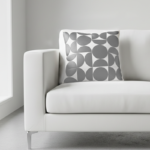 45 CM X 45 CM Throw Pillow Cover with 500G Insert Included Mid Century Leather Modern Geometric Pattern with Zipper for Living Room Bedroom Gray 1 Piece - Image 2