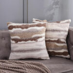 45 CM X 45 CM Throw Pillow Cover with 500G Insert Included Plush Textured Weave Square Cushion Cover with Zipper for Living Room Bedroom Beige 1 Piece - Image 2