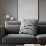 45 CM X 45 CM Throw Pillow Cover with 500G Insert Included Soft Printed Square Cushion Cover with Zipper Closure for Living Room Bedroom Gray 1 Piece - Image 2