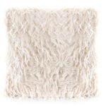 45 CM X 45 CM Throw Pillow Cover with 500G Insert Included Shaggy Fur Square Cushion Cover with Zipper Closure for Living Room Bedroom White 1 Piece