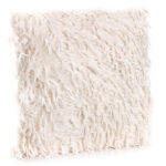 45 CM X 45 CM Throw Pillow Cover with 500G Insert Included Shaggy Fur Square Cushion Cover with Zipper Closure for Living Room Bedroom White 1 Piece - Image 3