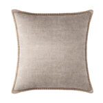 45 CM X 45 CM Throw Pillow Cover with 500G Insert Included Soft Chenille Stitched Edge Square Cushion with Zipper Closure for Living Room Bedroom Beige 1 Piece