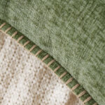 45 CM X 45 CM Throw Pillow Cover with 500G Insert Included Soft Chenille Stitched Edge Square Cushion with Zipper Closure for Living Room Bedroom Green 1 Piece - Image 3