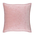 45 CM X 45 CM Throw Pillow Cover with 500G Insert Included Soft Chenille Stitched Edge Square Cushion with Zipper Closure for Living Room Bedroom Pink 1 Piece