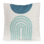 45 CM X 45 CM Throw Pillow Cover with 500G Insert Included Soft Woven Tufted Embroidered Squared Cushion Cover with Zipper for Living Room Bedroom White 1 Piece