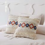 45 CM X 45 CM Throw Pillow Cover with 500G Insert Included Tufted Embroidered Geometric Squared Cushion Cover with Zipper for Living Room Bedroom Beige 1 Piece - Image 2