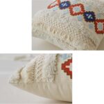 45 CM X 45 CM Throw Pillow Cover with 500G Insert Included Tufted Embroidered Geometric Squared Cushion Cover with Zipper for Living Room Bedroom Beige 1 Piece - Image 4