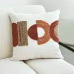 45 CM X 45 CM Throw Pillow Cover with 500G Insert Included Tufted Embroidered Squared Cushion Cover with Zipper for Living Room Bedroom White 1 Piece - Image 2