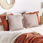 45 CM X 45 CM Throw Pillow Cover with 500G Insert Included with Tassels Woven Design Squared Cushion Cover with Zipper for Living Room Bedroom Beige 1 Piece - Image 2