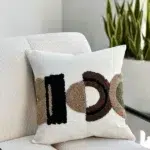 45 CM X 45 CM Throw Pillow Cover with 500G Insert Included Tufted Embroidered Squared Cushion Cover with Zipper for Living Room Bedroom White 1 Piece - Image 2
